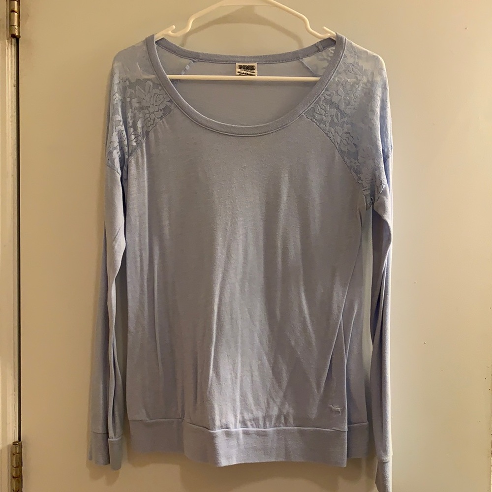 Pink Long Sleeve Lace Top